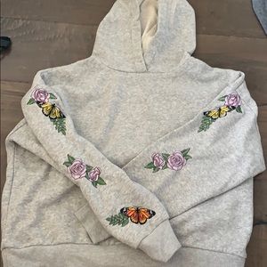 pac sun hoodie with butterflies embroidered on
